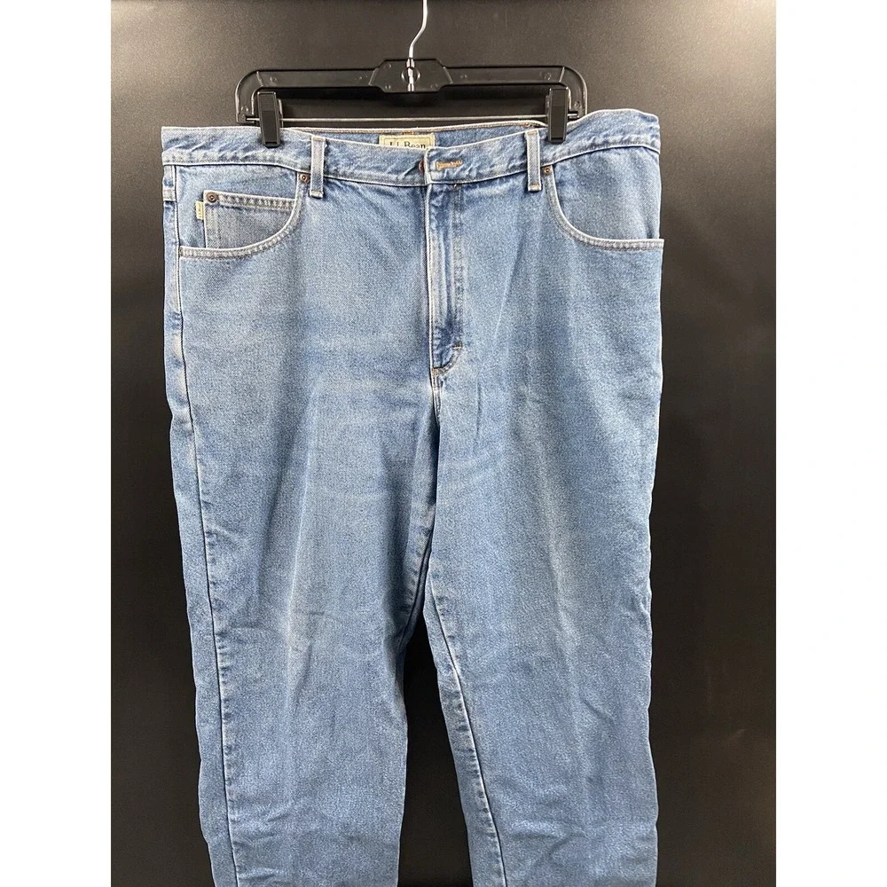 LL‎ BEAN DOUBLE L FLANNEL LINED Natural Fit Comfort Waist Denim 40x32 Jeans